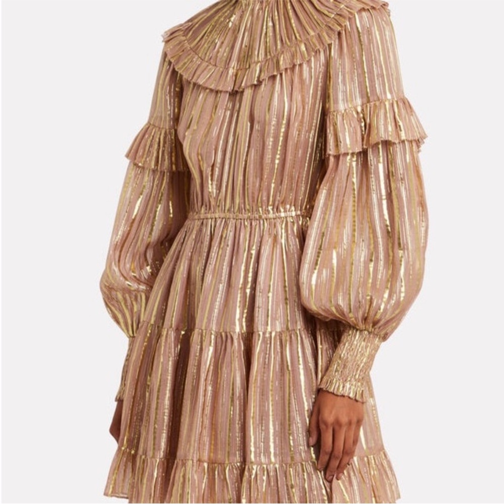 Ulla Johnson Averil Ruffled Georgette Dress in Blush - Picture 2 of 10